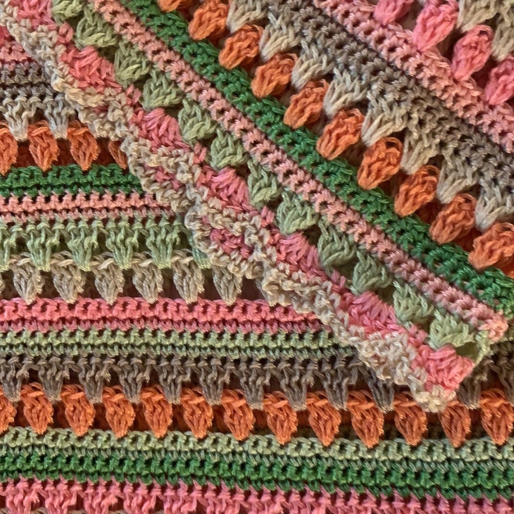 Sigrid Olsen Xs Multi Colored Cotton Crochet Swea… - image 4